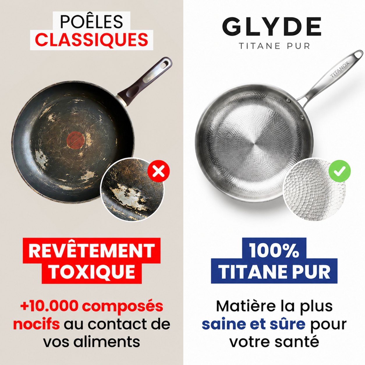 Poêle 100% Titane Pur Pour Une Cuisine Sans Toxines