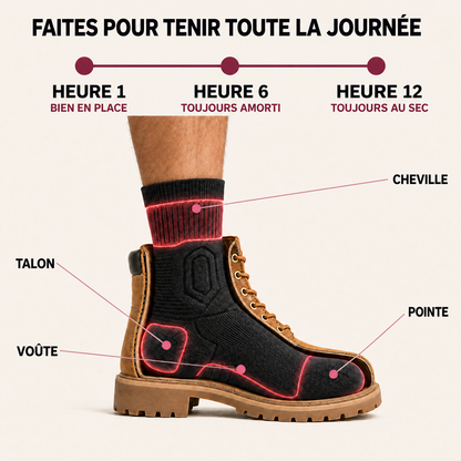 Chaussette Glyde dans une chaussure de travail, de la première à la douzième heure