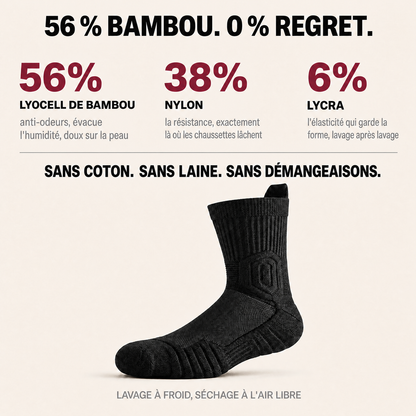 Composition : 56 % lyocell de bambou, 38 % nylon, 6 % Lycra